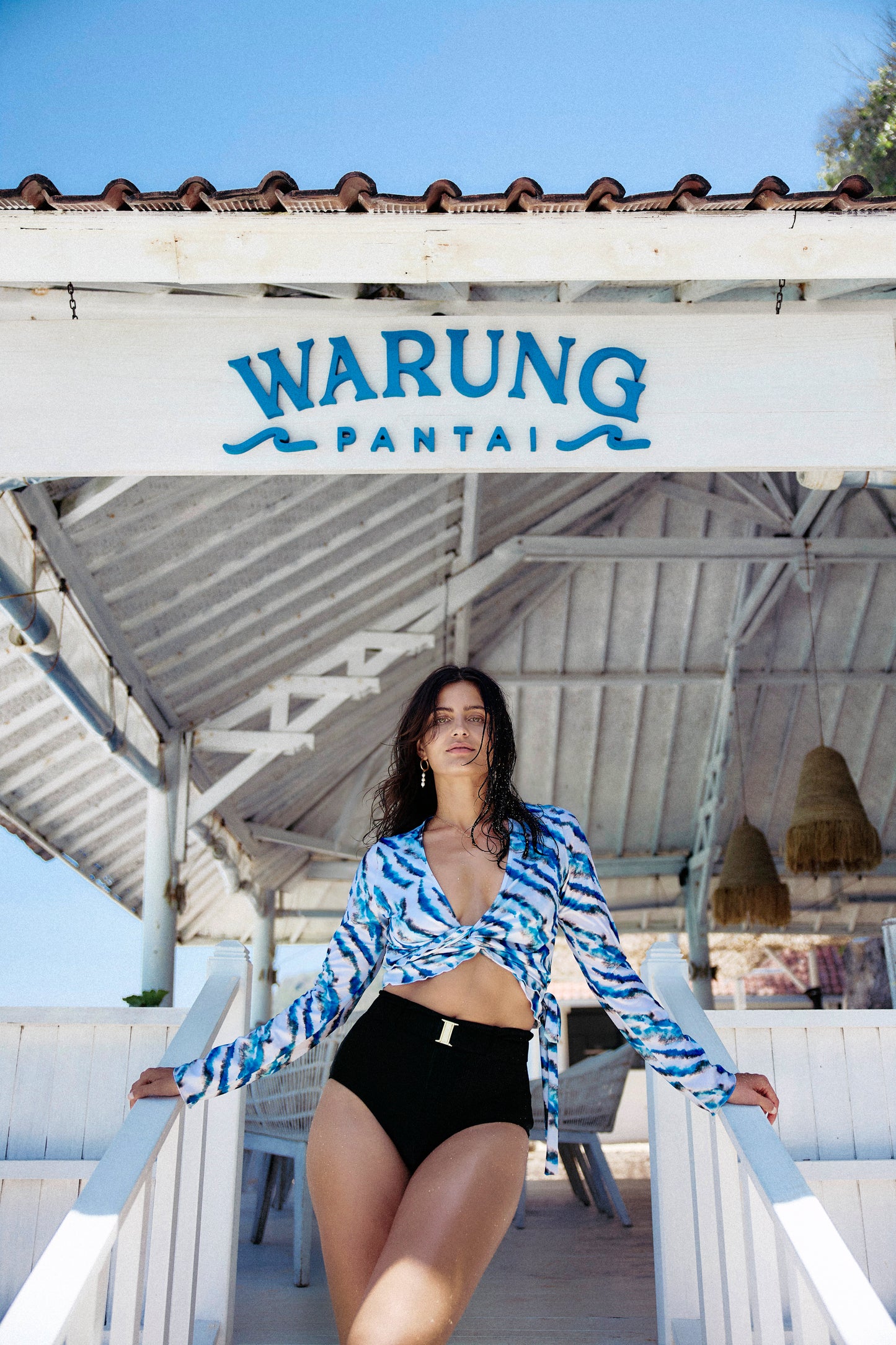 Mia Wrap Rashie- Blue Zebra